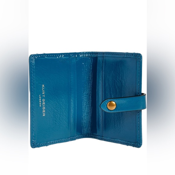New KURT GEIGER Turquoise/ Aqua Slim Card Walletq - Picture 4 of 5